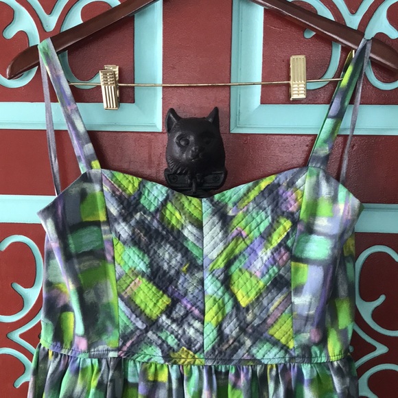 Multi Color High Low Band of Gypsies Dress L - Picture 3 of 13